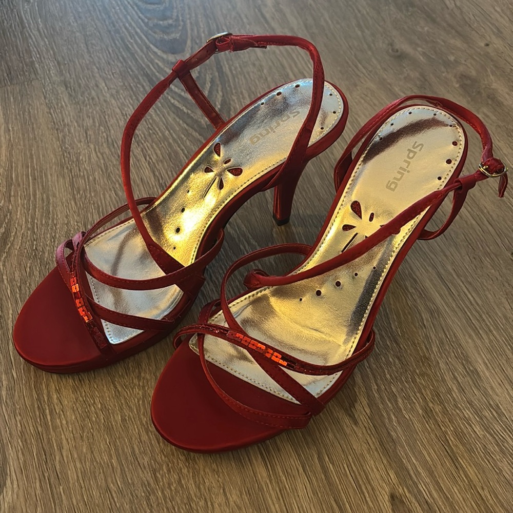 Spring red dress shoes